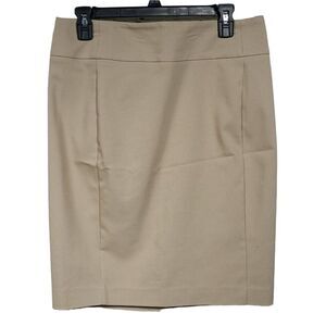 Apt. 9 Torie Ponte Stretch Pencil Skirt Khaki Tan Size 8 Office School Uniform